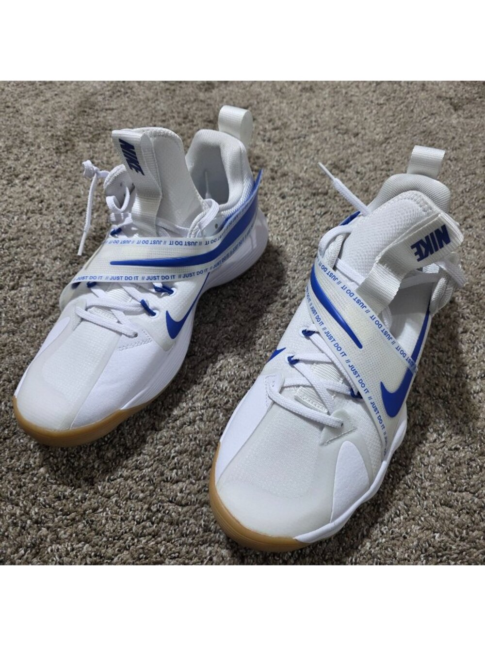Nike React HyperSet Volleyball Shoes White Game Royal Gum CI2955-140 Men's 12